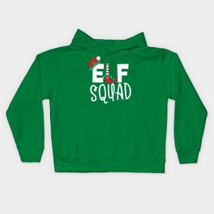 Cute funny elf squad Christmas Kids Hoodie